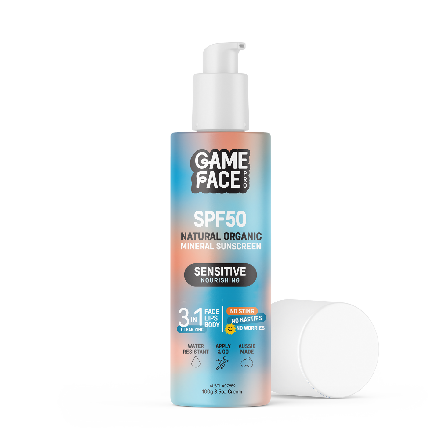 Sensitive SPF50 Natural Organic Mineral Sunscreen