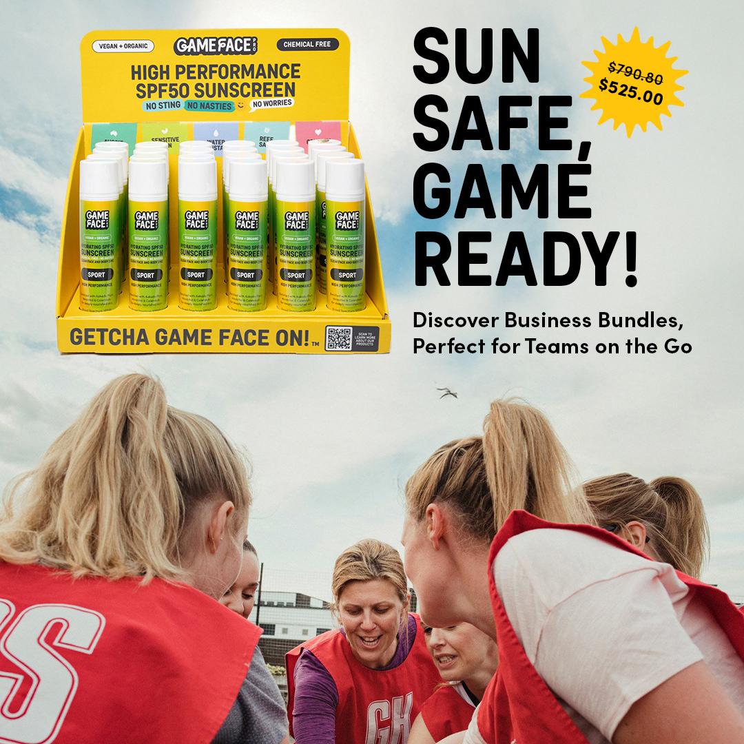 Game Face SPF50 Sunscreen Mineral, No Sting, No Nasties, No Worries ...